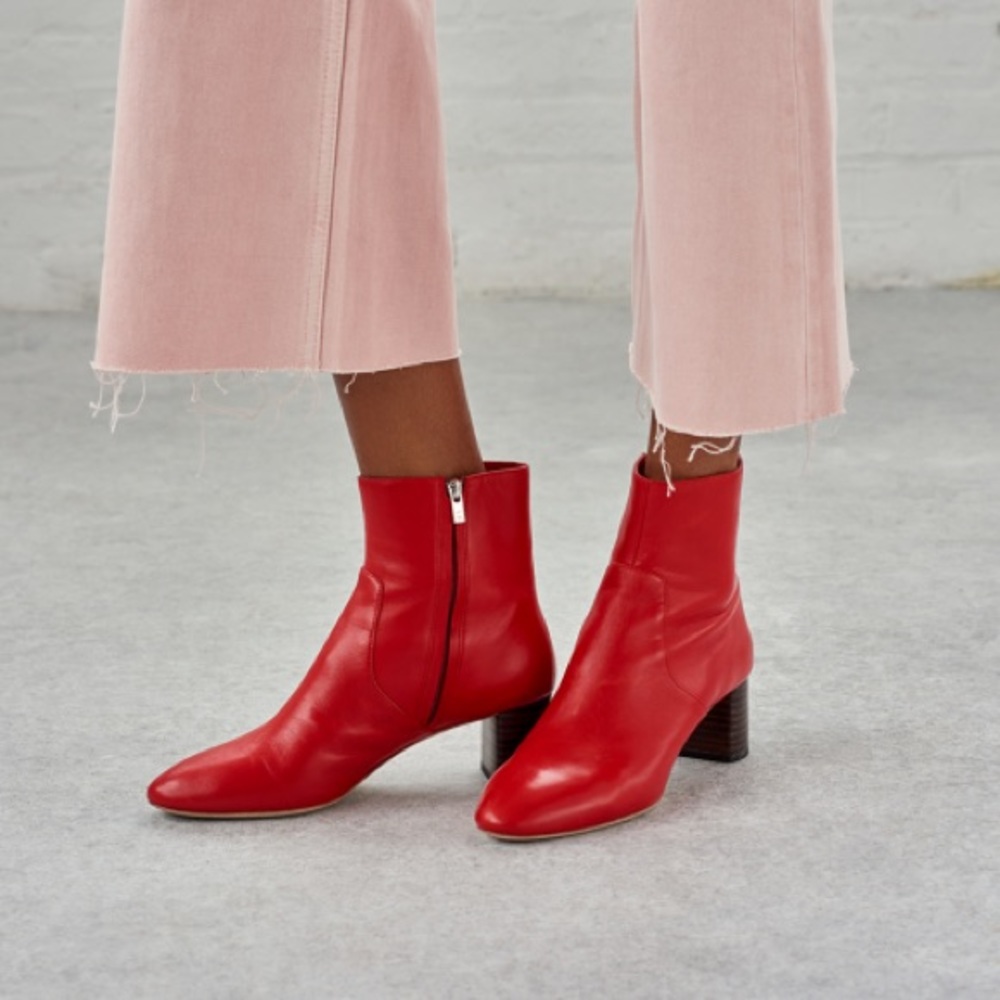 Loeffler Randall red boots booties 7.5 brand new!